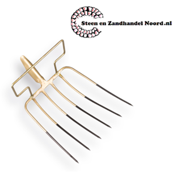 Bladvork OFFNER 6 tanden met veerdul, 36 cm breed, met BEUGEL, ZONDER steel.