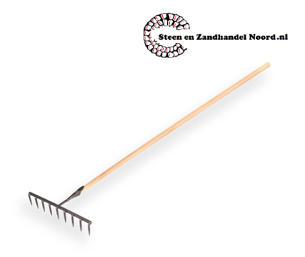 Zaadhark gesmeed met 9 ronde tanden met steel 160x3,2cm., exc. punt