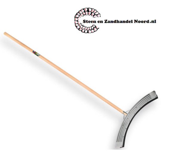 Mestschuiver gebogen 75 cm Verzinkt, canvasrubber met Atlas steel 160 x 3,2 cm