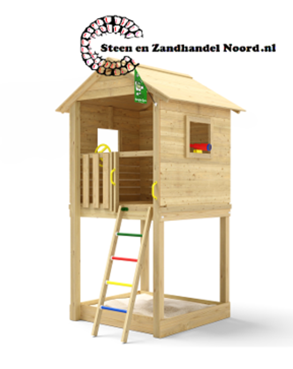 Grenen speeltoestel Larvik, groen geïmpregneerd