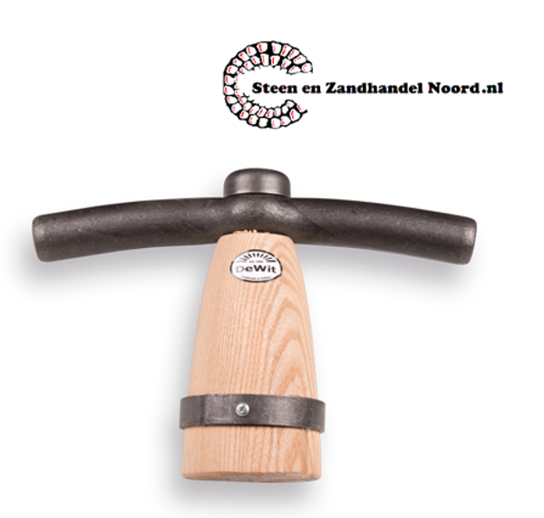 Tegelklopper, de Wit, met houten klos
