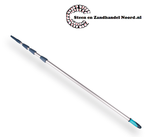 Telescoopsteel 2,5 meter van Alumimium, Pro Handle, 3 delig, lengte 125 - 250 cm