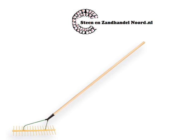 Hooihark kunststof, 16 tanden, dubbel, schuin model, met Tauari steel 160 x 2,8 cm