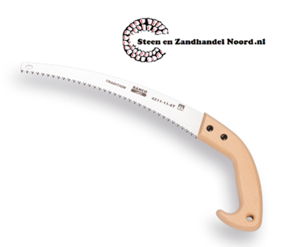 Snoeizaag Bahco type 4212-11"-6T, lengte 28 cm. met houten greep. Naslijpbaar