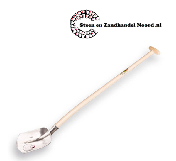 Schepbats ABC 1/2 geb. 00 gepolijst, met schopsteel 110 cm gebogen.