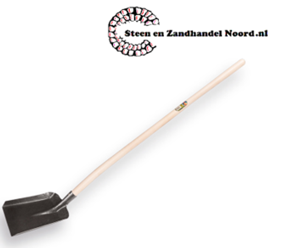 Stalschop nr. 5, gestraald, blank gelakt met Atlas batsesteel 130 cm. gebogen
