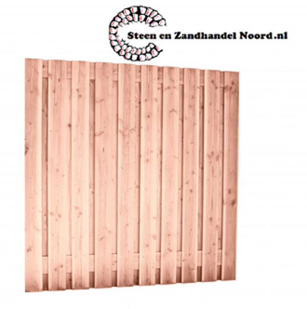 Douglas geschaafd plankenscherm 21-planks 16 mm, 180 x 180 cm t.b.v. betonsysteem, onbehandeld.