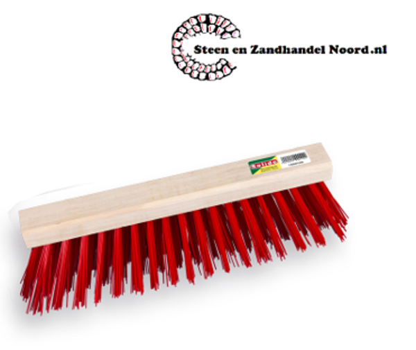Voegbezem 29 cm rood, 3 rijen.