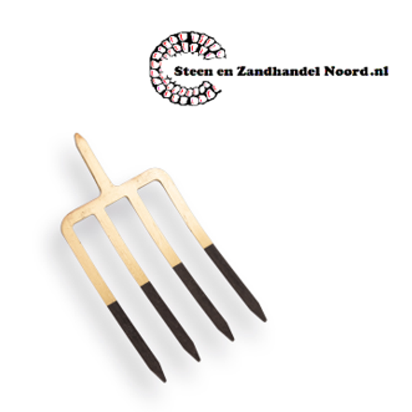 Spitvork OFFNER 4-tands brons, kort (25 cm.) met stift