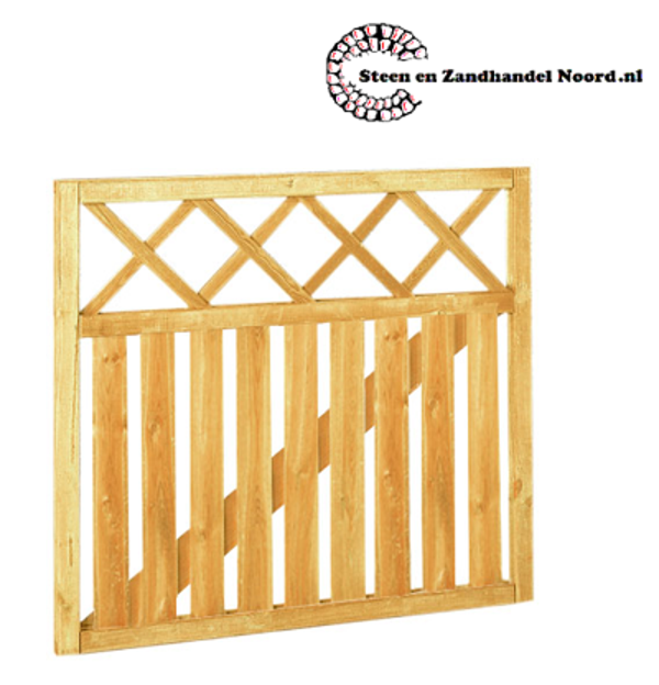 Rechthekpoort met trellis 100 x 90 cm, groen geïmpregneerd