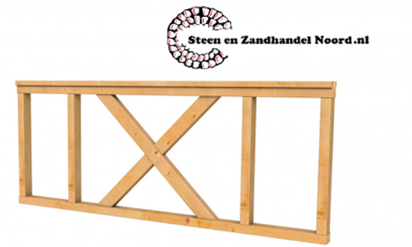 Hekwerk met kruis douglas type A, 178,5 x 73 cm, onbehandeld