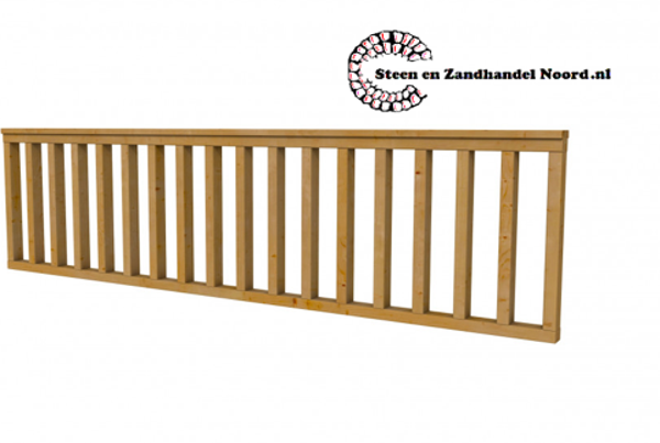 Hekwerk recht douglas type C, 278,5 x 73 cm, groen geïmpregneerd