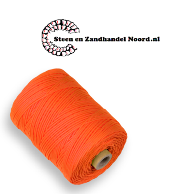 LABORA Uitzetkoord Nylon, 1,4 mm dik, oranje, 200 meter, gevlochten koord