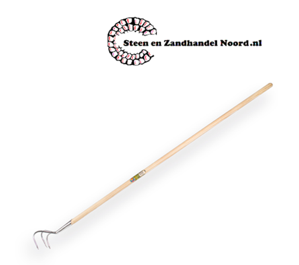 Krabber 3 tands VERZINKT met steel 150 x 2,8 cm