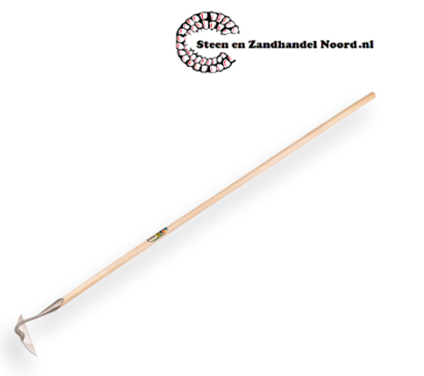 Roestvrijstalen bietenhak 20 cm. met steel 170 x 3,0 cm. excentrische punt