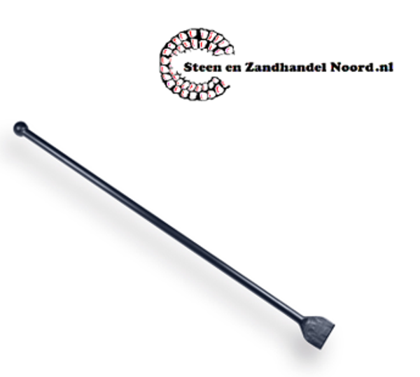 Stootijzer 120cm rond + knop + brede beitel 10cm.