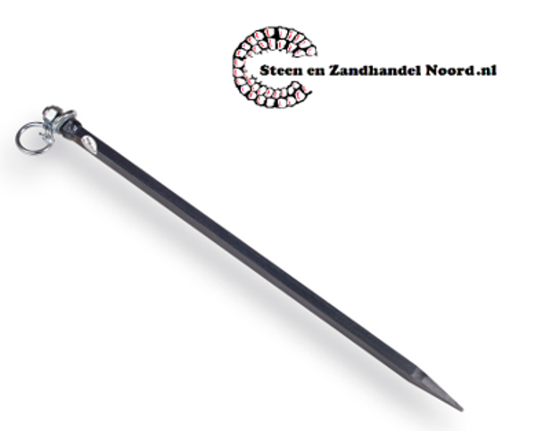 Spit, De Wit, lengte 750 x 20 mm. met draaiwartel en gesmede punt