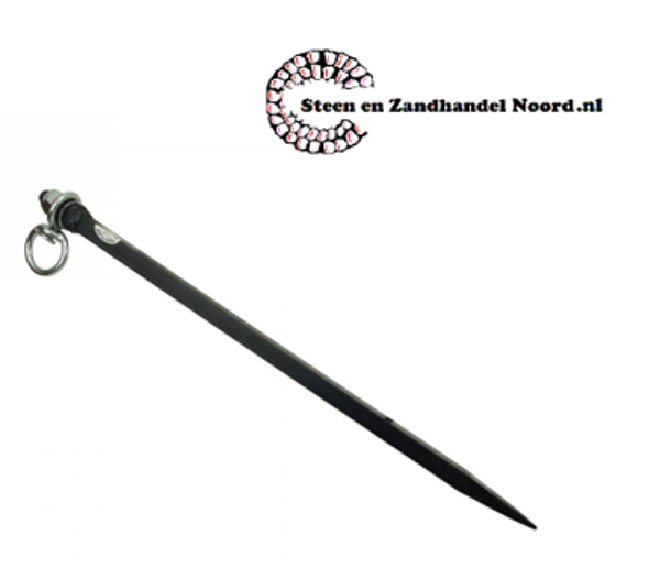 Spit, De Wit, lengte 600 x 20 mm. met draaiwartel en gesmede punt