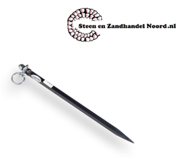 Spit, De Wit, lengte 400 x 14 mm, met draaiwartel en gesmede punt