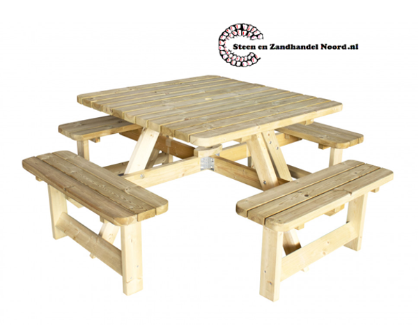 Picknicktafel Vierkant (8-persoons)