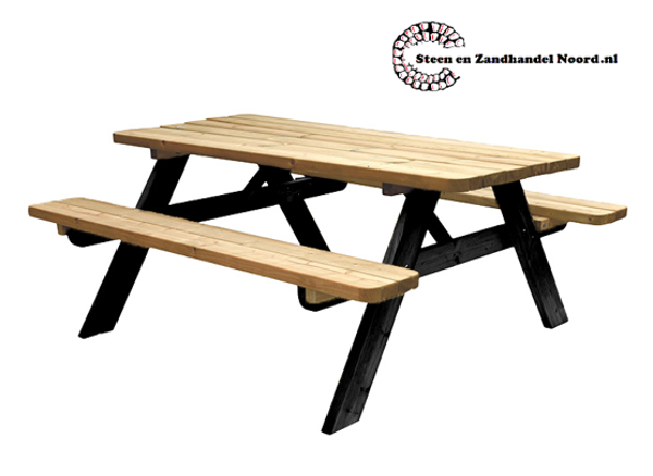 Picknicktafel Easy zwart (6-persoons)