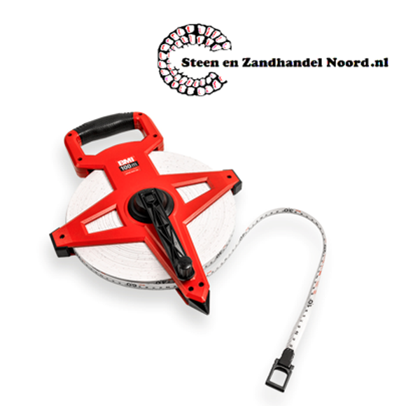 BMI Kruishaspel glasvezel bandmaat met markeerpunt 100 m