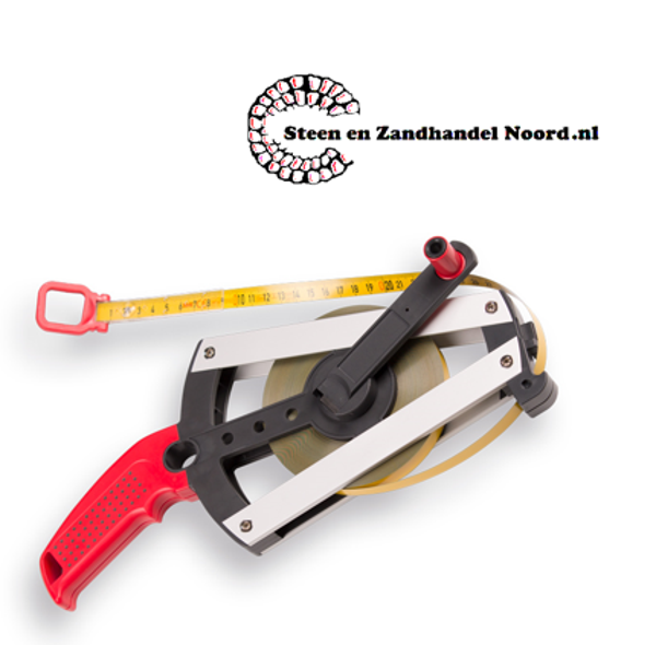 BMI Isolan stalen meetband met polymide mantel, lengte 30 meter met haak en ring