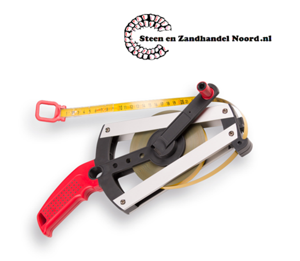 BMI Isolan stalen meetband met polymide mantel, lengte 50 meter met haak en ring