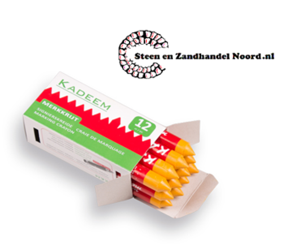 Kadeem merkkrijt - waskrijt GEEL, diameter 13 mm, verpakt per 12