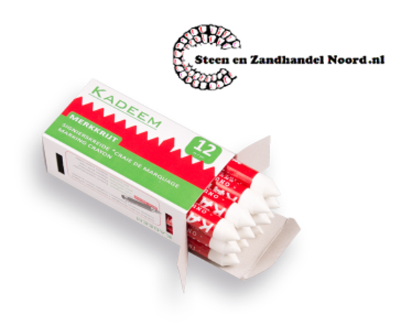 Kadeem merkkrijt - waskrijt WIT, diameter 13 mm, verpakt per 12