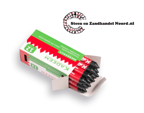 Kadeem merkkrijt - waskrijt ZWART, diameter 13 mm, verpakt per 12