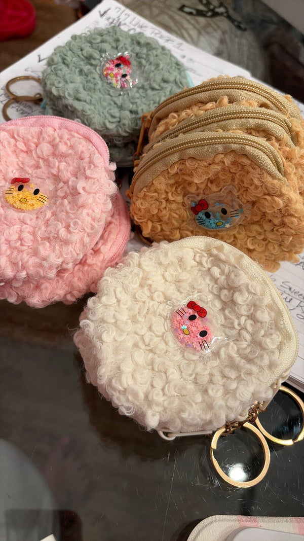 HK Fuzzy Coin Bags