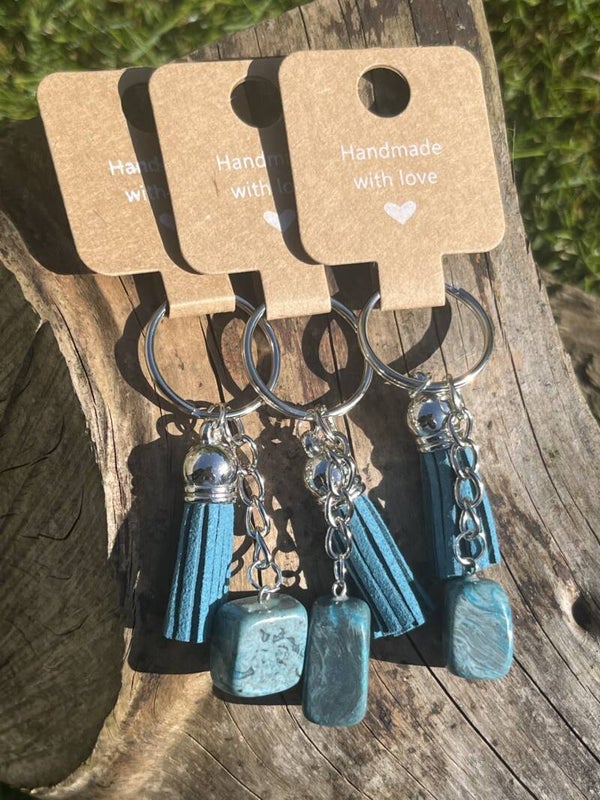 Blue Agate Keyring