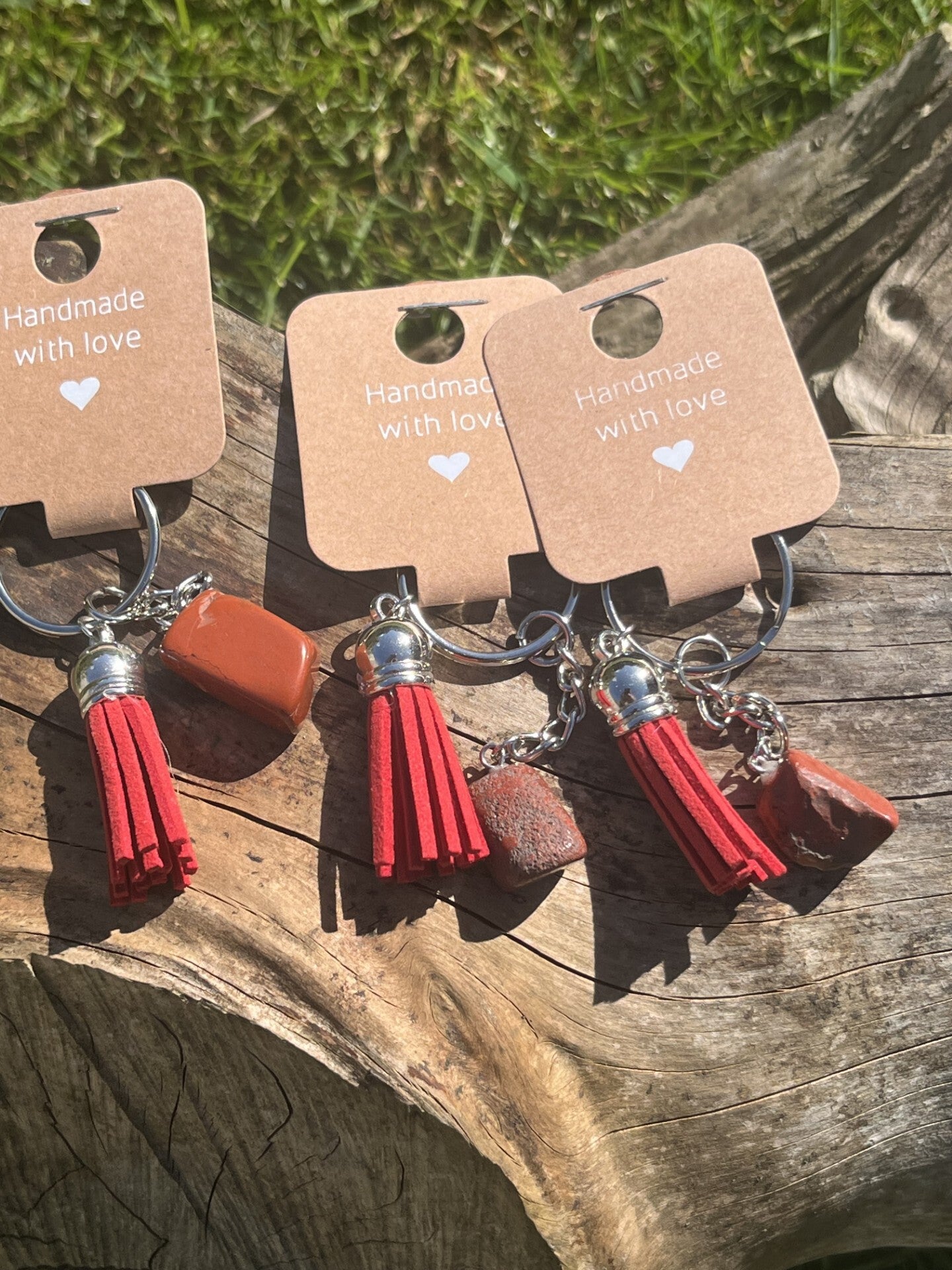 Red Rainbow Jasper Keyring