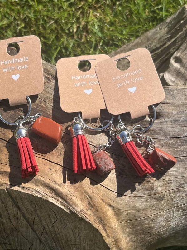 Red Rainbow Jasper Keyring
