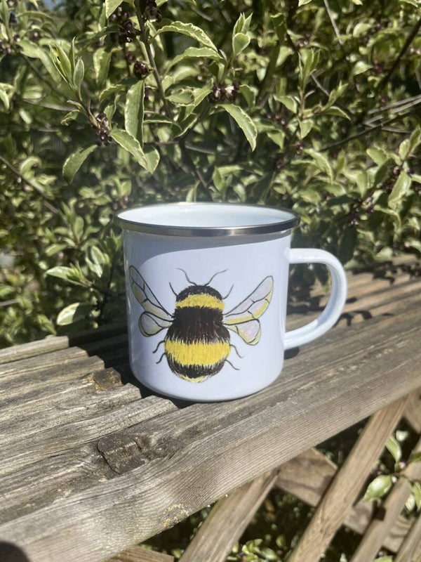 Bee Enamel Mug