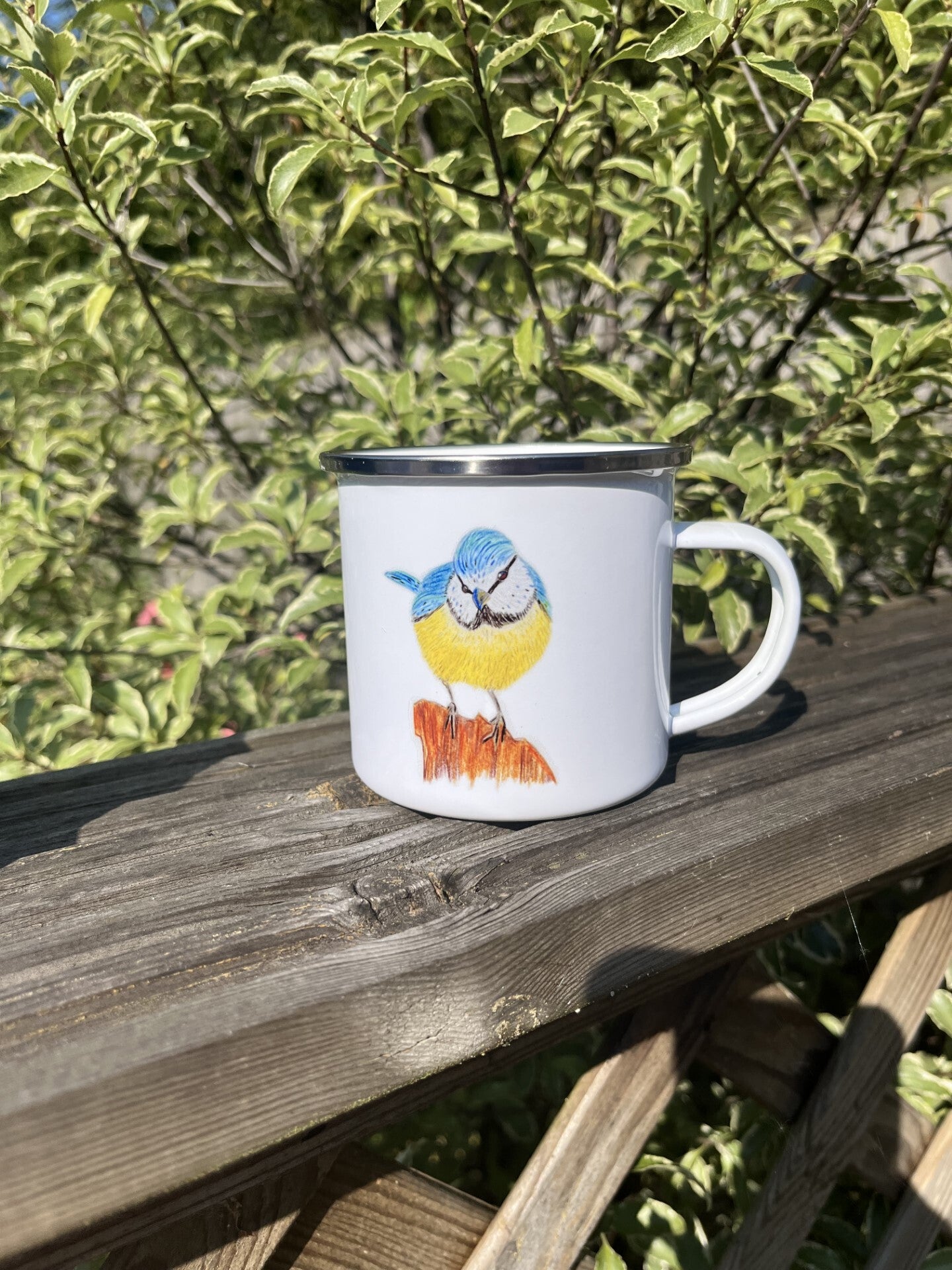 Blue Tit Enamel Mug
