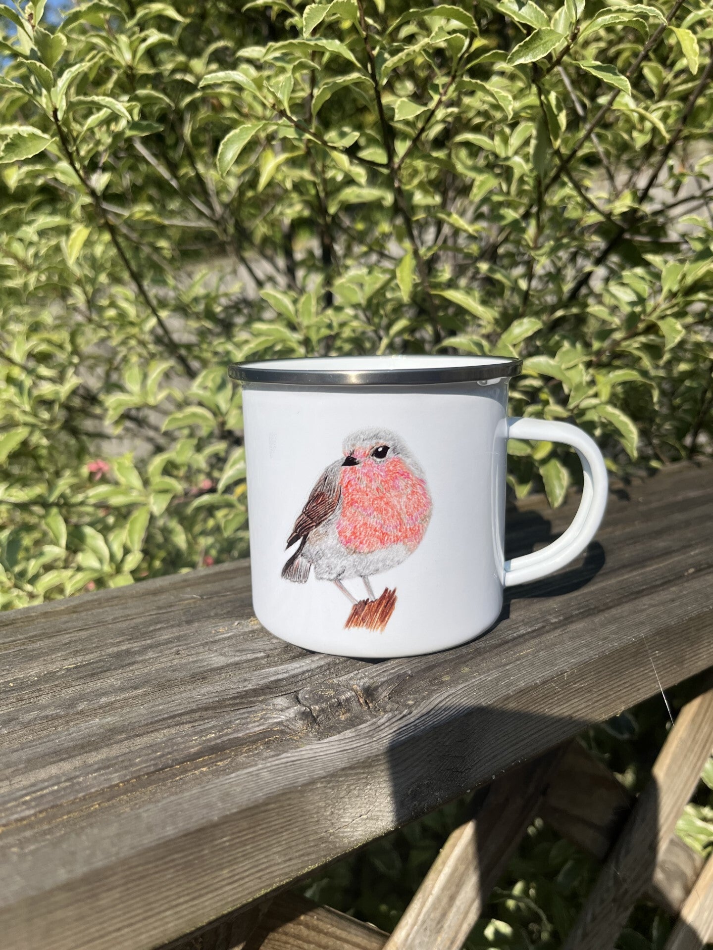 Robin Enamel Mug