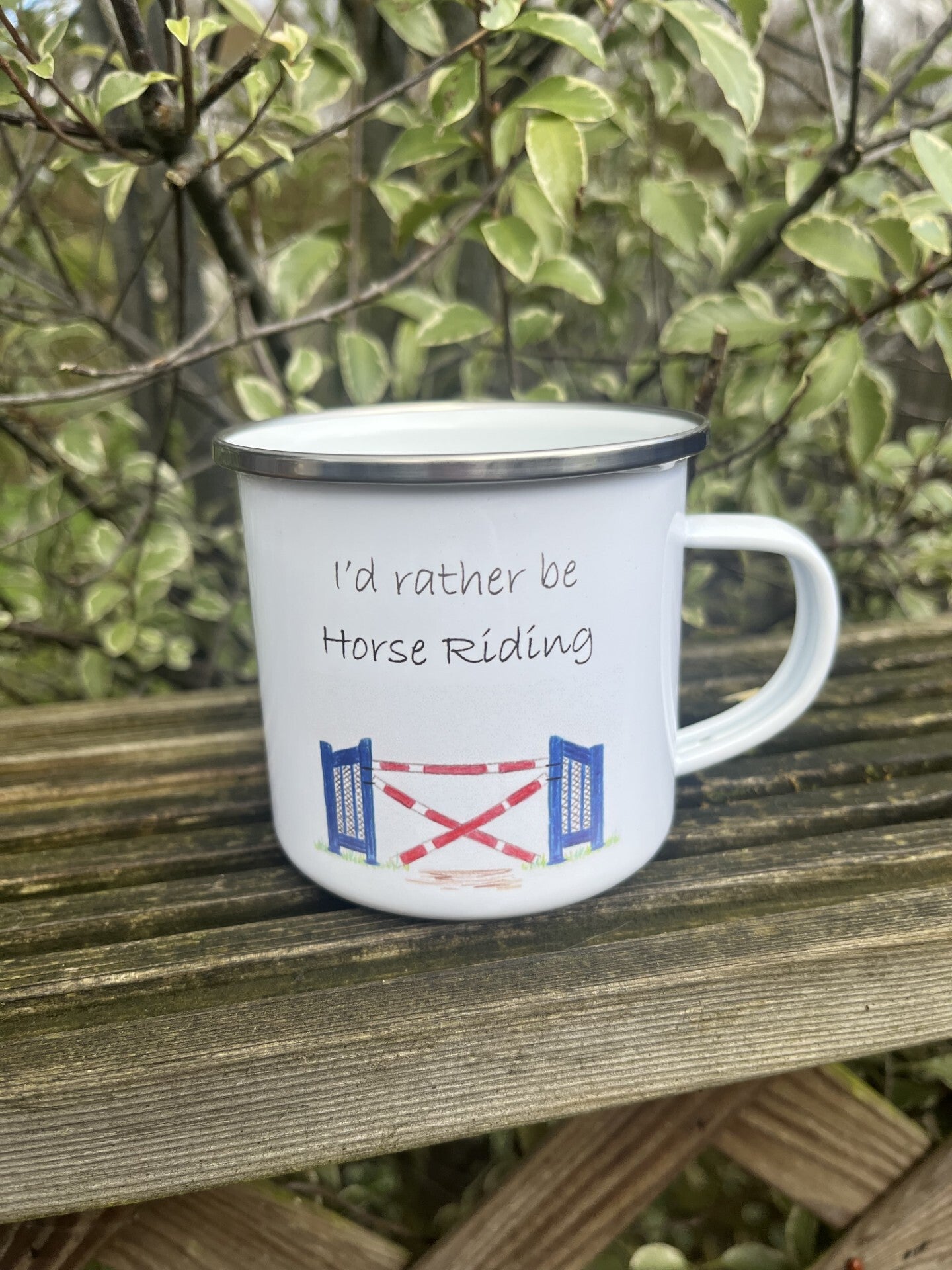 Horse Riding Enamel Mug