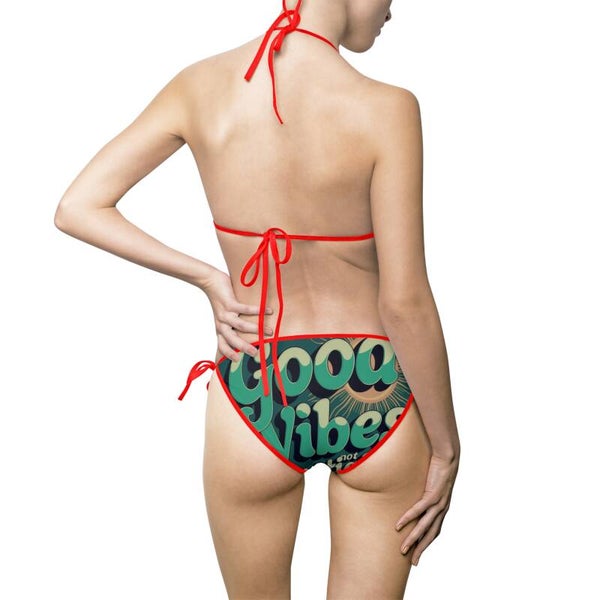 Women's Bikini Swimsuit (AOP).Our Good Vibe Swimsuit
