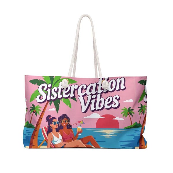 Sistercation Vibes Weekender Bag – Perfect for Travel & Relaxation