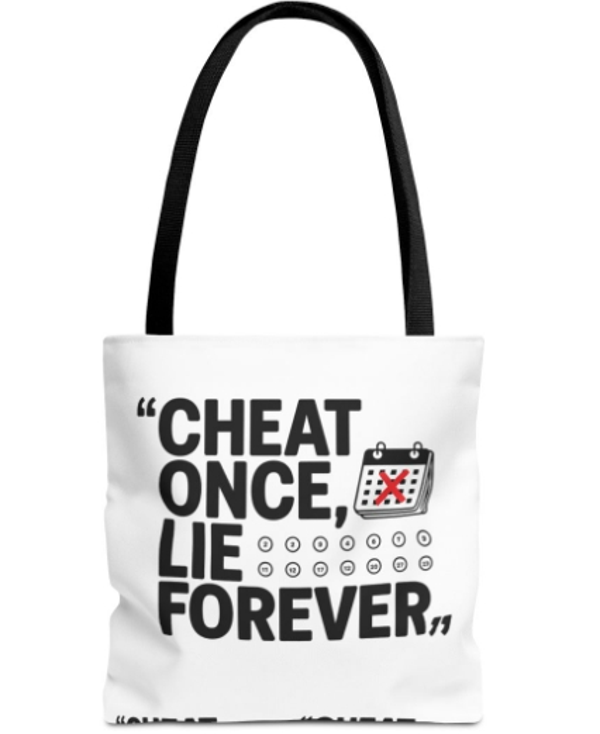 CHEAT ONCE LIE FOREVER -Tote Bag (AOP)