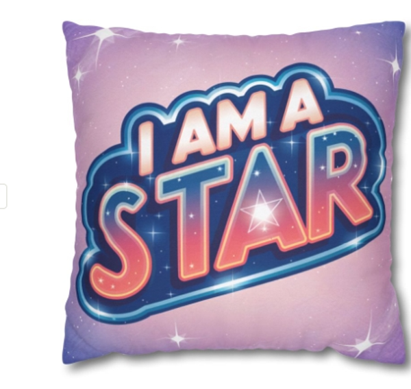 'I Am A Star' Spun Polyester Pillowcase – Fun Decor for Kids & Teens