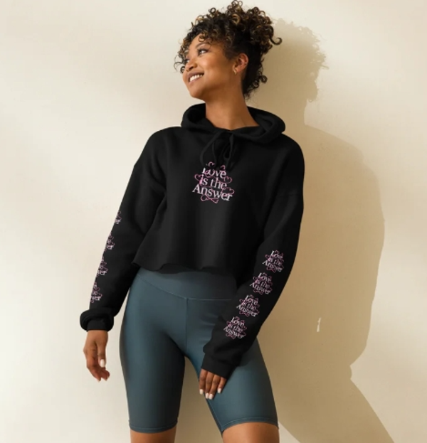 Love is the Answer. Crop Hoodie