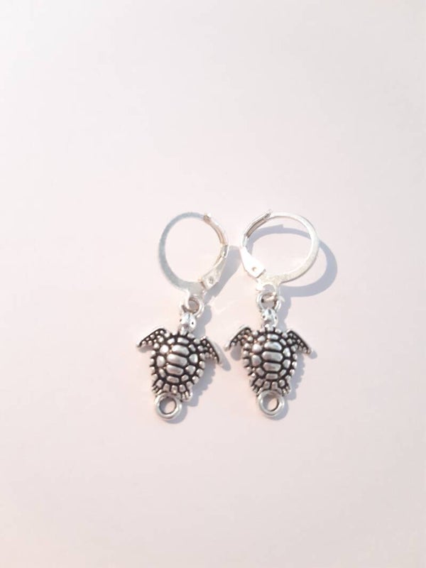 Turtle Earrings Silver