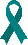 Teal awareness ribbon which represents victims of domestic violdence, sexual assault and those struggling witht post traumatic stress disorder (PTSD).