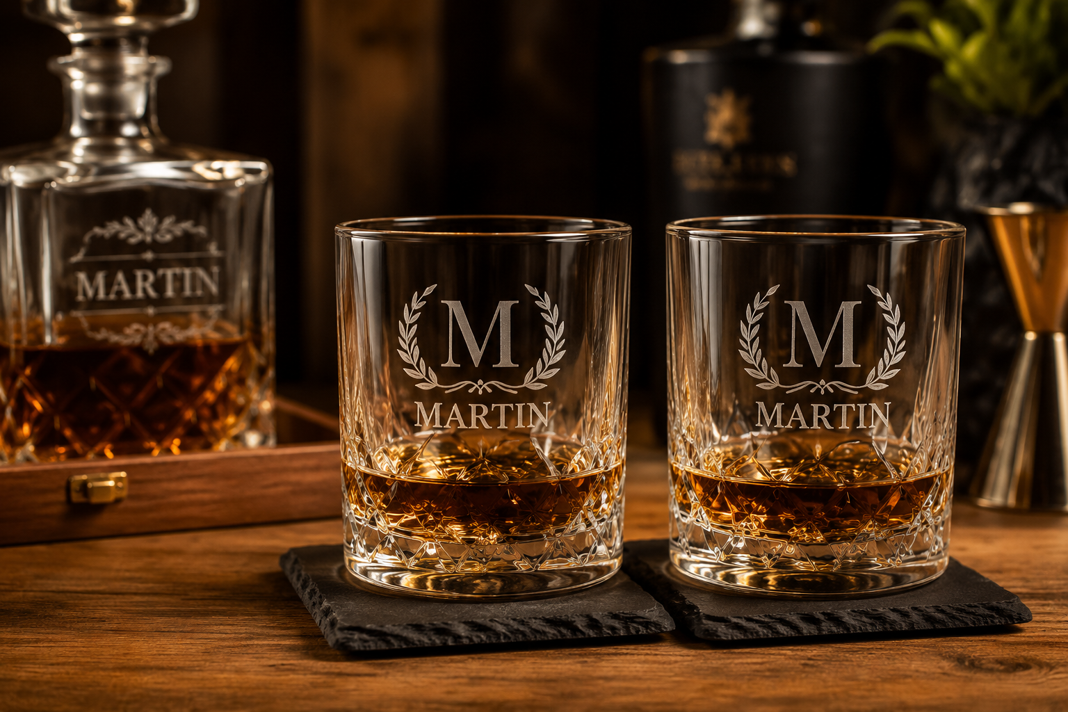 Verres a whisky gravé personnalisé