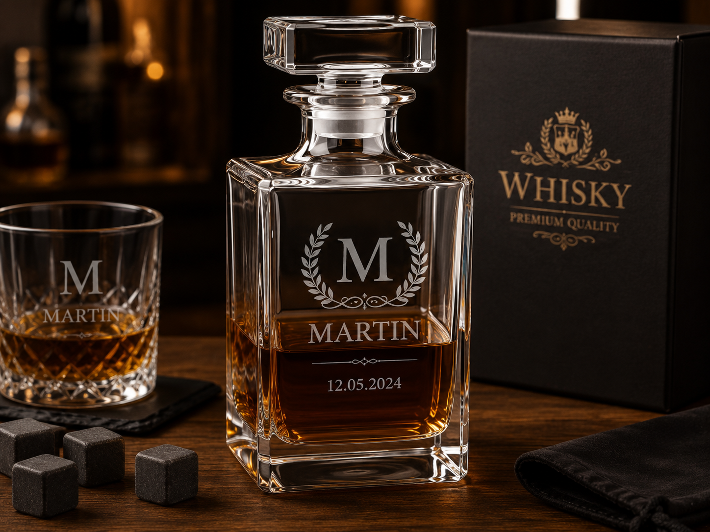 Carafe a whisky gravée personnalisé
