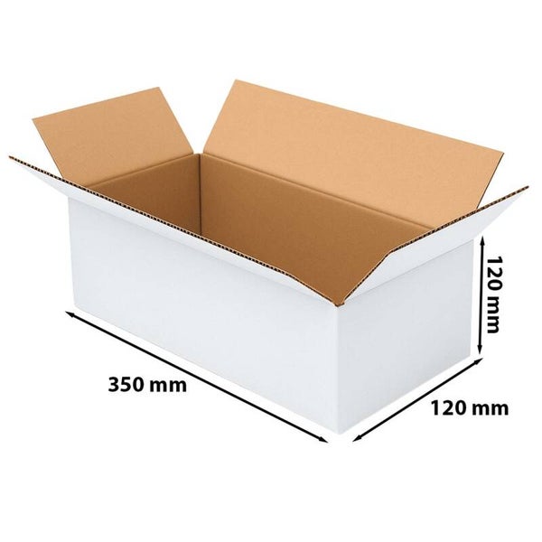 Karton Klapowy 350x120x120 mm Biały 3-Warstwowy Pudełko Gabaryt B paczkomat