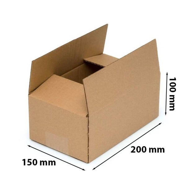 Karton klapowy 200x150x100 mm pudełko kartonowe 3-warstwowe brązowe
